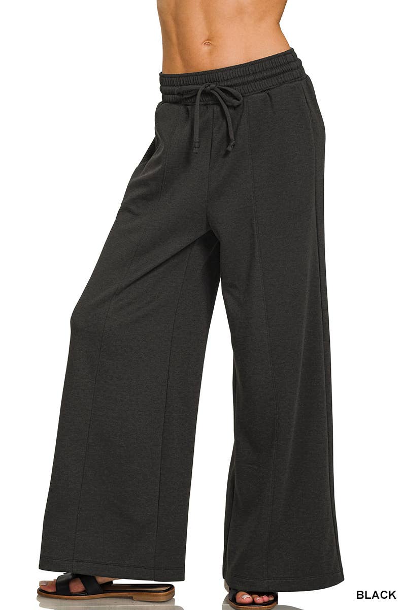 42POPS - Wholesale Pants - Women's - .....1024 Scuba Drawstring Wide Leg Pants w/  Pockets SI-289756