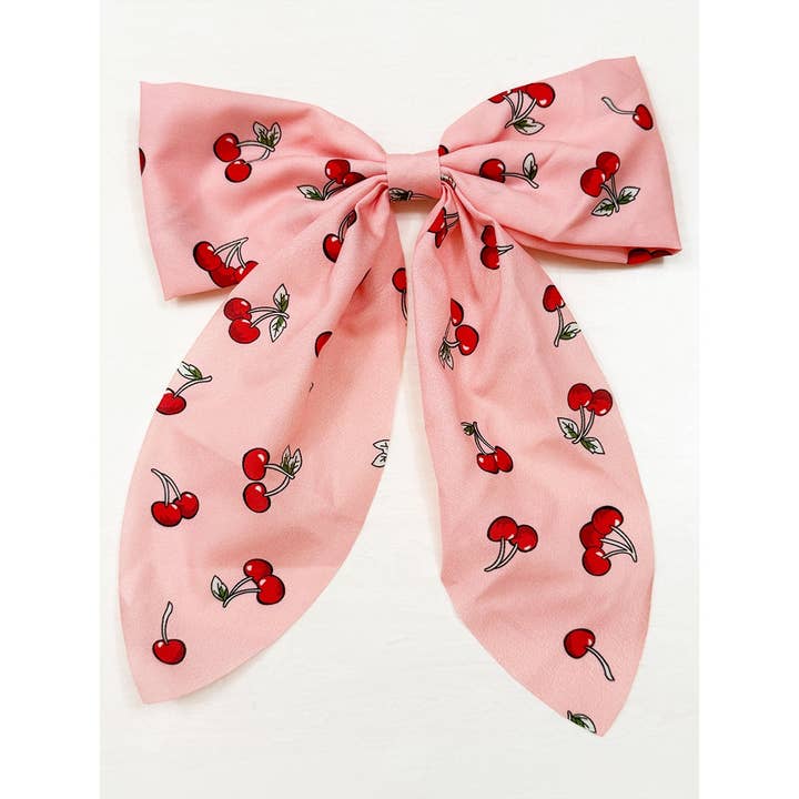 Mix Colors of Cherry Bow Hair Clips for wholesale on Faire