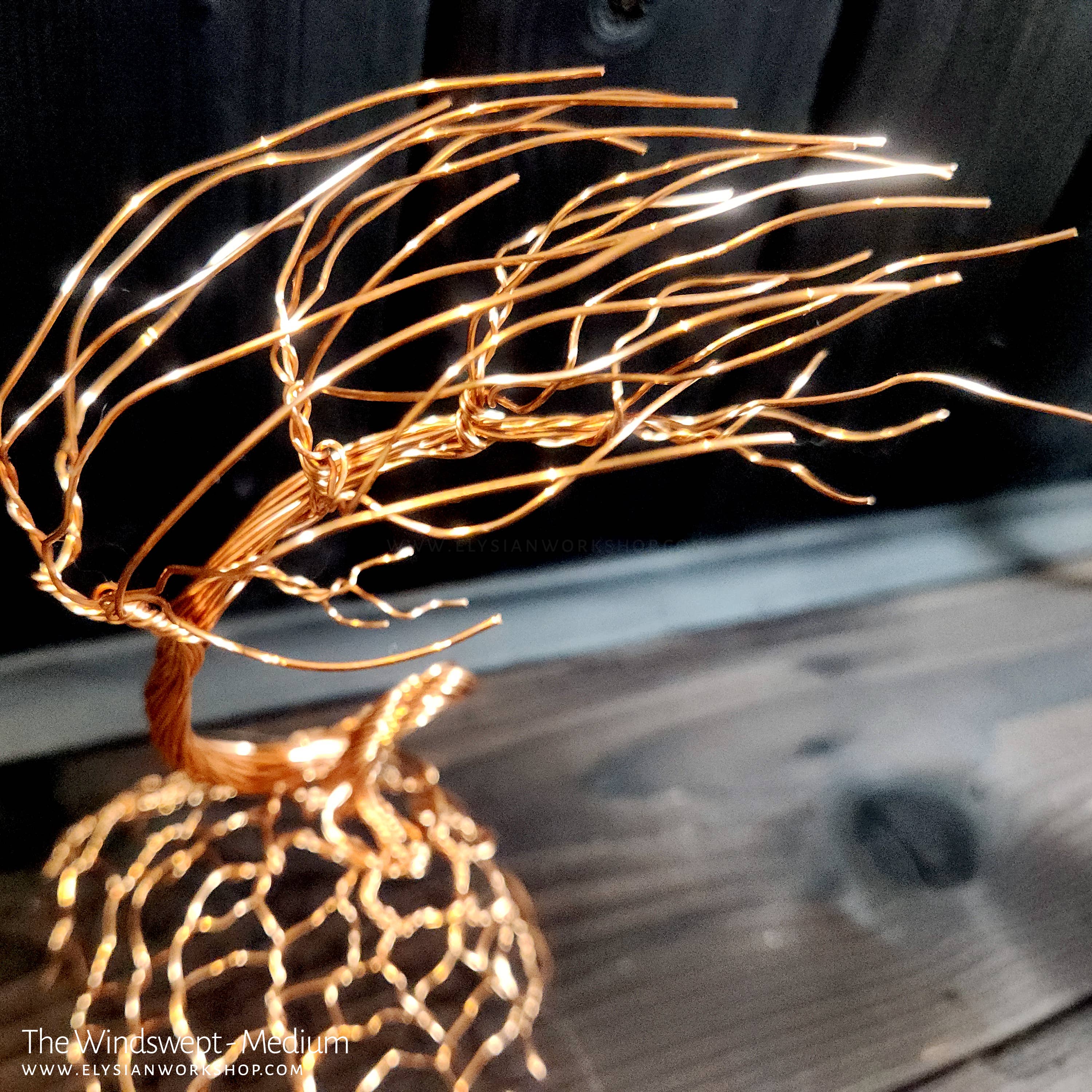 Elysian Workshop - Wholesale Sculpture - Windswept Bonsai Tree Handmade Copper Sculpture Minimalist6
