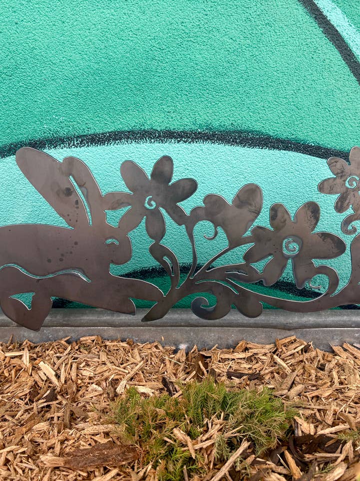 Leaping Bunny Garden Bed Liner for wholesale by Garden Deva Sculpture Co.