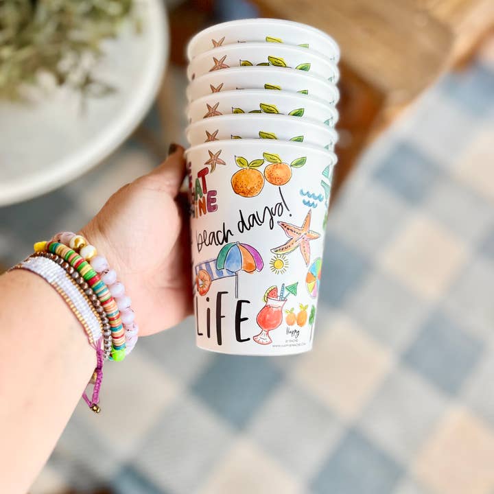 Happy By Rachel, LLC - Wholesale Disposable Cup - Beach Life Reusable Cups, drinkware2