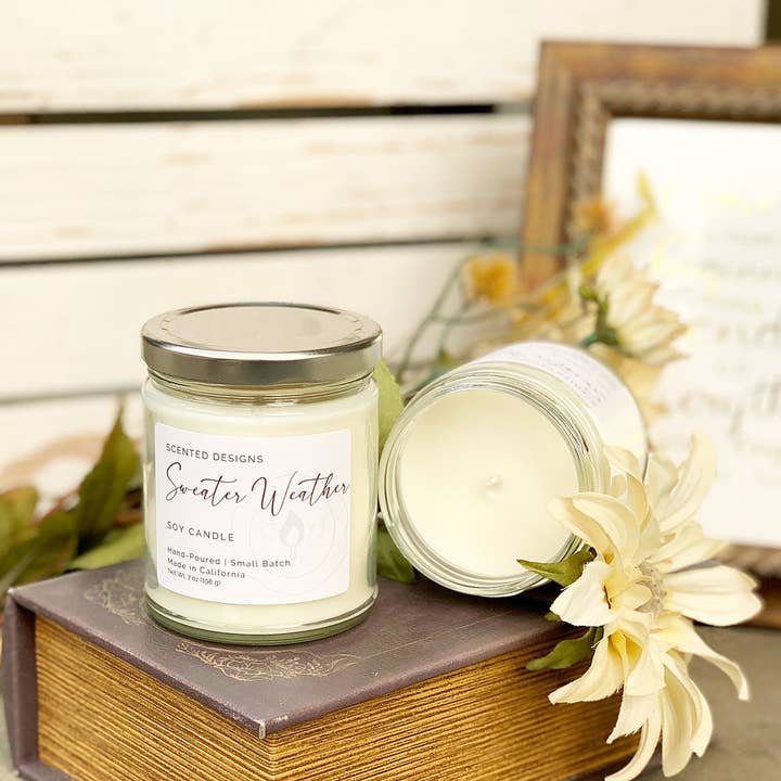 Scented Designs Candle Co - Wholesale Jar/Filled Candle - Sweater Weather Soy Candle - 7oz Signature Jar4