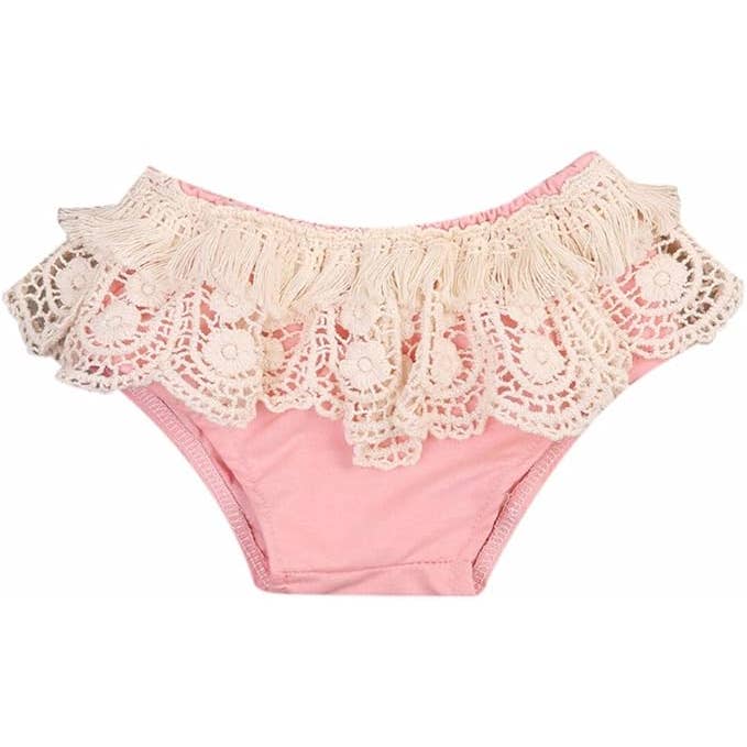 Fennco Styles - Vendita all'ingrosso Slip/copripannolino - Neonati - Mutandine per neonati in cotone all'uncinetto con frange di pizzo