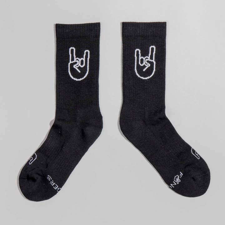 FYNGERS - Wholesale Socks - Unisex - Rock 'n' Roll sport socks black organic cotton