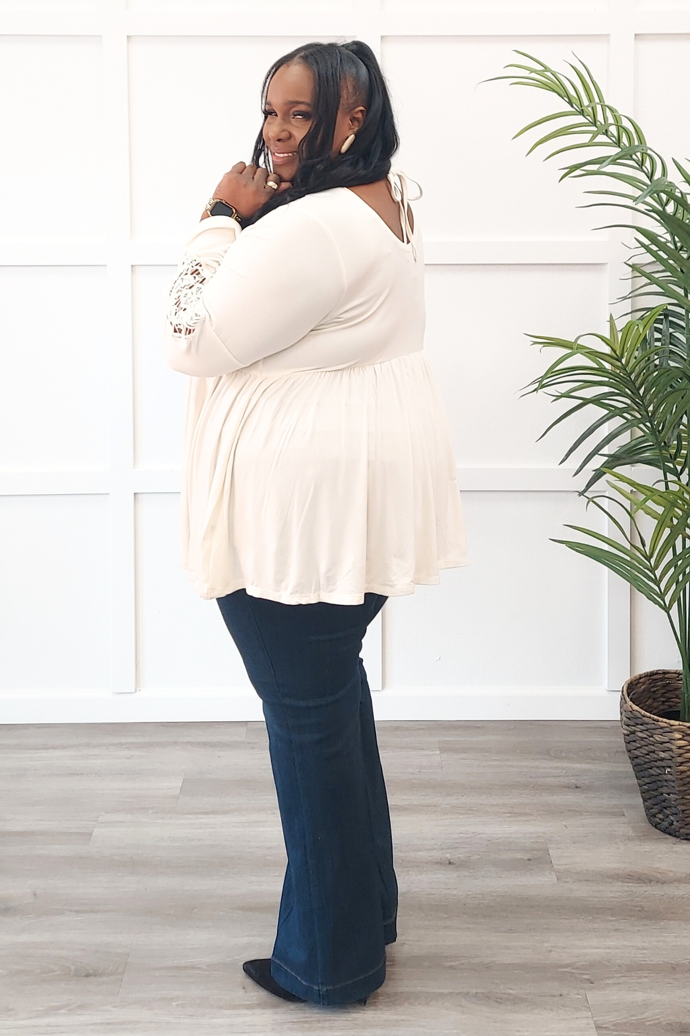 Nikki and Alex - Wholesale Tunic - Women's - PLUS SIZE Ava Crochet Bell Sleeve Tunic3