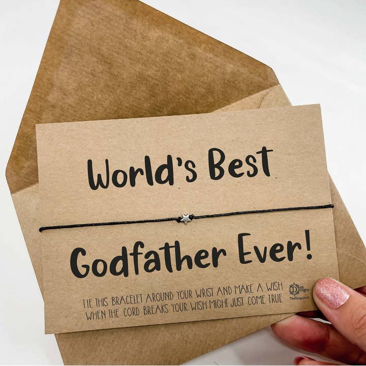 Ønskearmbånd Verdens bedste gudfar nogensinde for engroshandel hos Dios Designs