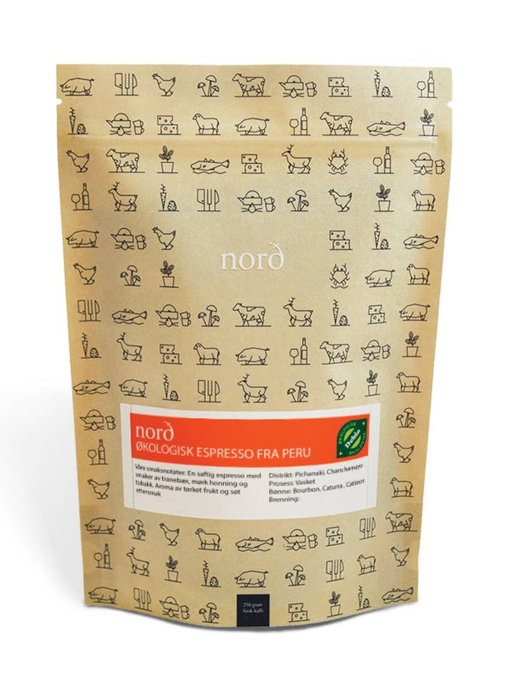 Norð Økologiske Hele Kaffebønner Peru 250 g eller 1 kg for engroshandel hos Norð Roastery