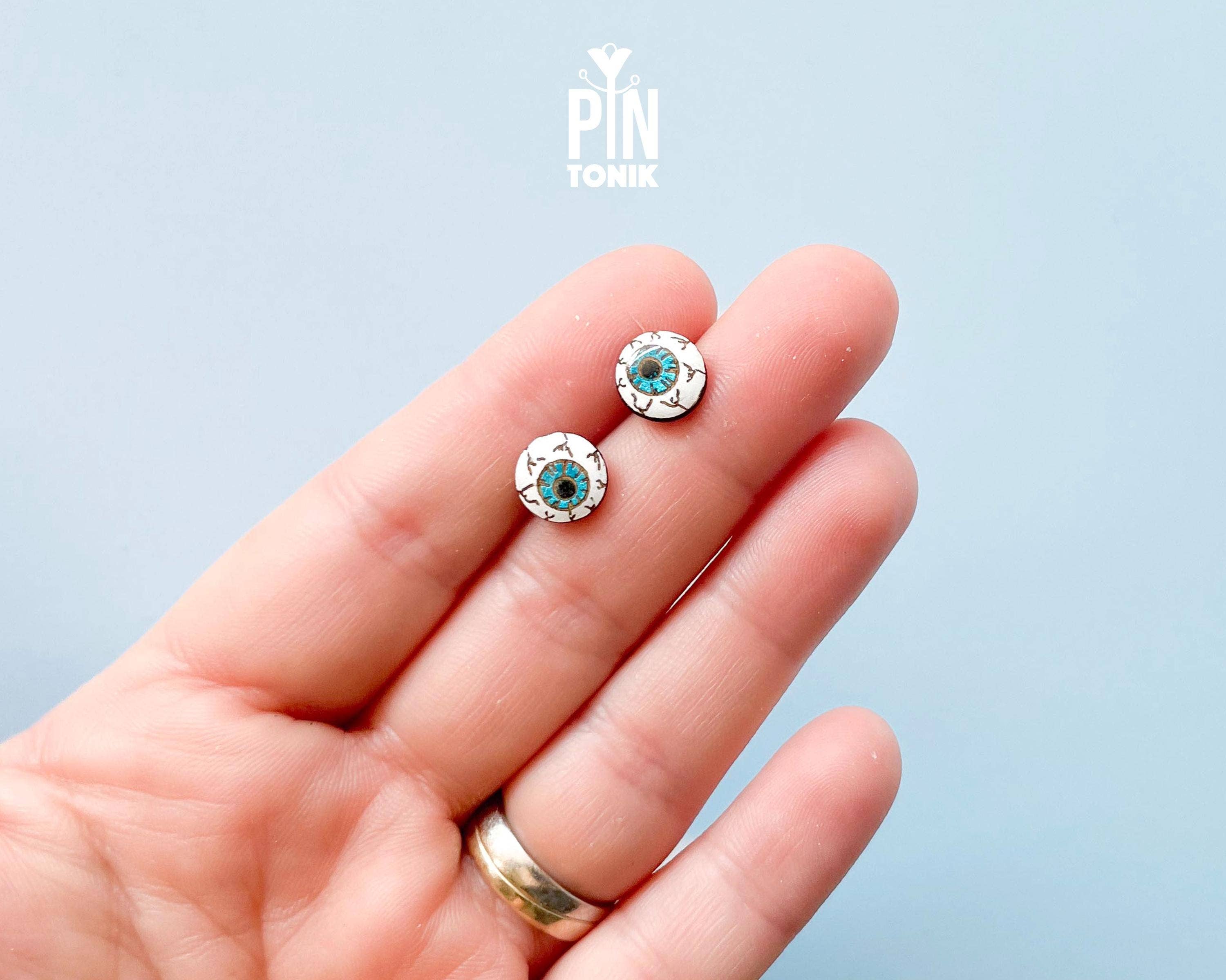 PinTonik - Wholesale Stud/Post Earrings - Spooky Eyeball Earrings - Creepy Halloween Accessories5