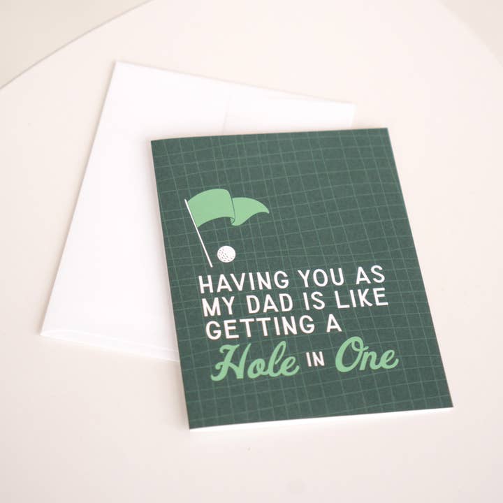 Hole in One Golf Father's Day Greeting Card for wholesale by Daisy Market Co. by Kelsey Haver Designs