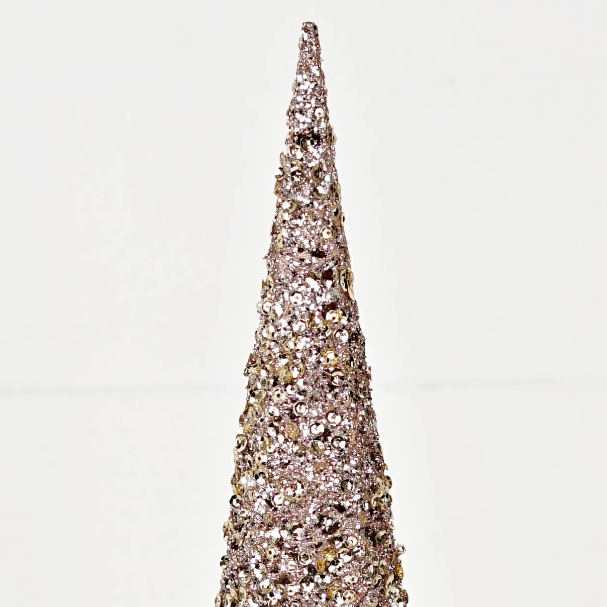 Impressive Enterprises, Inc. - Wholesale Christmas Decoration - M10930- 16in Metalic Glittered Cone Tree-Champaign gold2