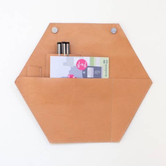 Organizador de couro hexagonal Light Cognac por atacado de Desired-Design