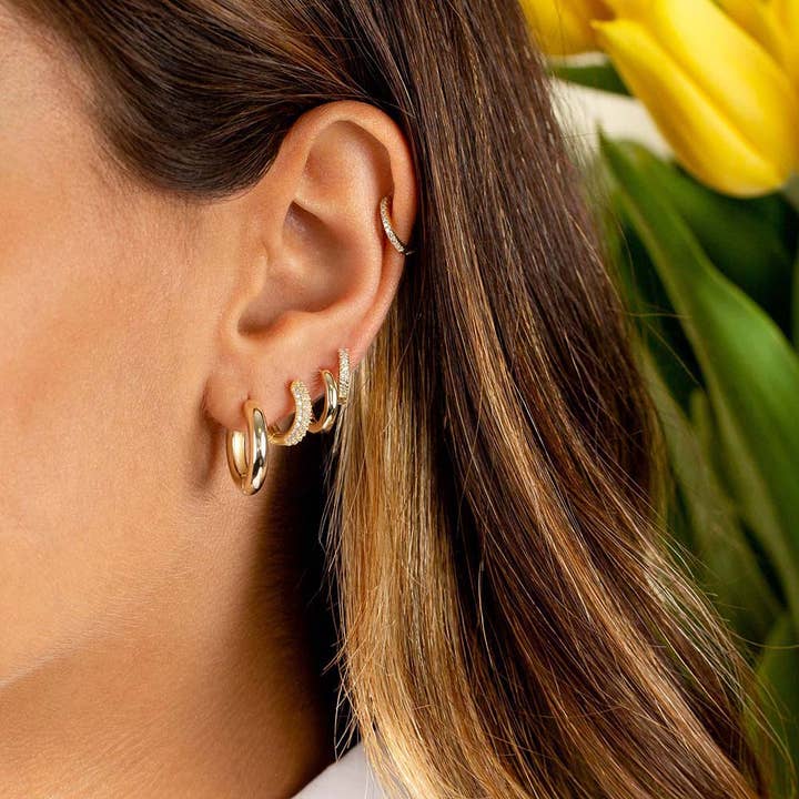 By Adina Eden - Wholesale Huggie Earrings - CZ Mini Huggie Earring