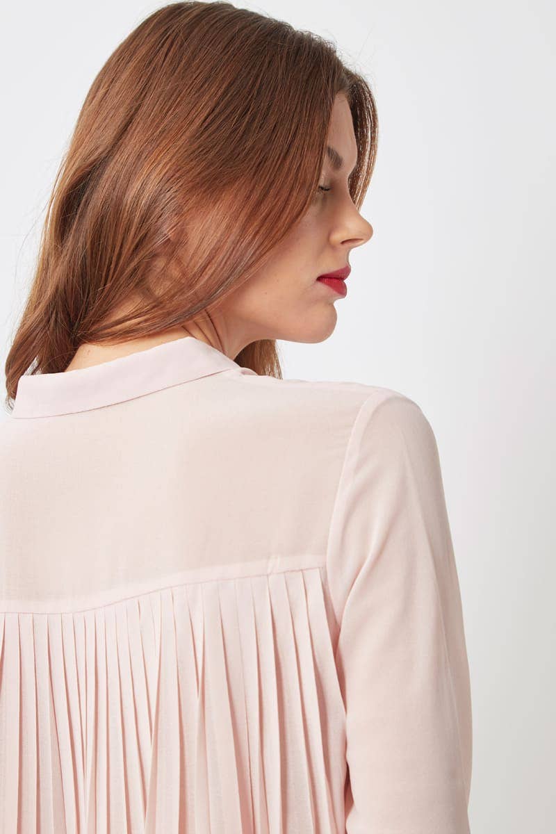 Rosa Camicia plissettata con colletto classico - RIF H15025 in vendita all'ingrosso su Faire2