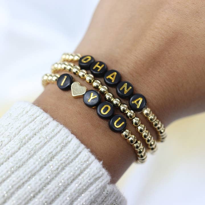 Anita's Accesorios - Wholesale Beaded Bracelet - Custom gold bead name bracelet camp friendship bracelet