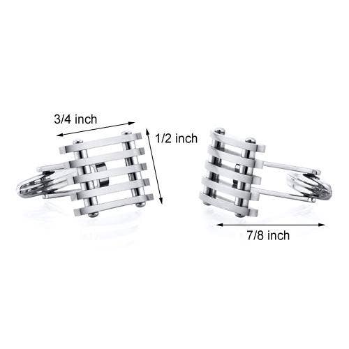 Peliani - Wholesale Cufflinks - Classy Striped Design Polished Premium Titanium Cufflinks2