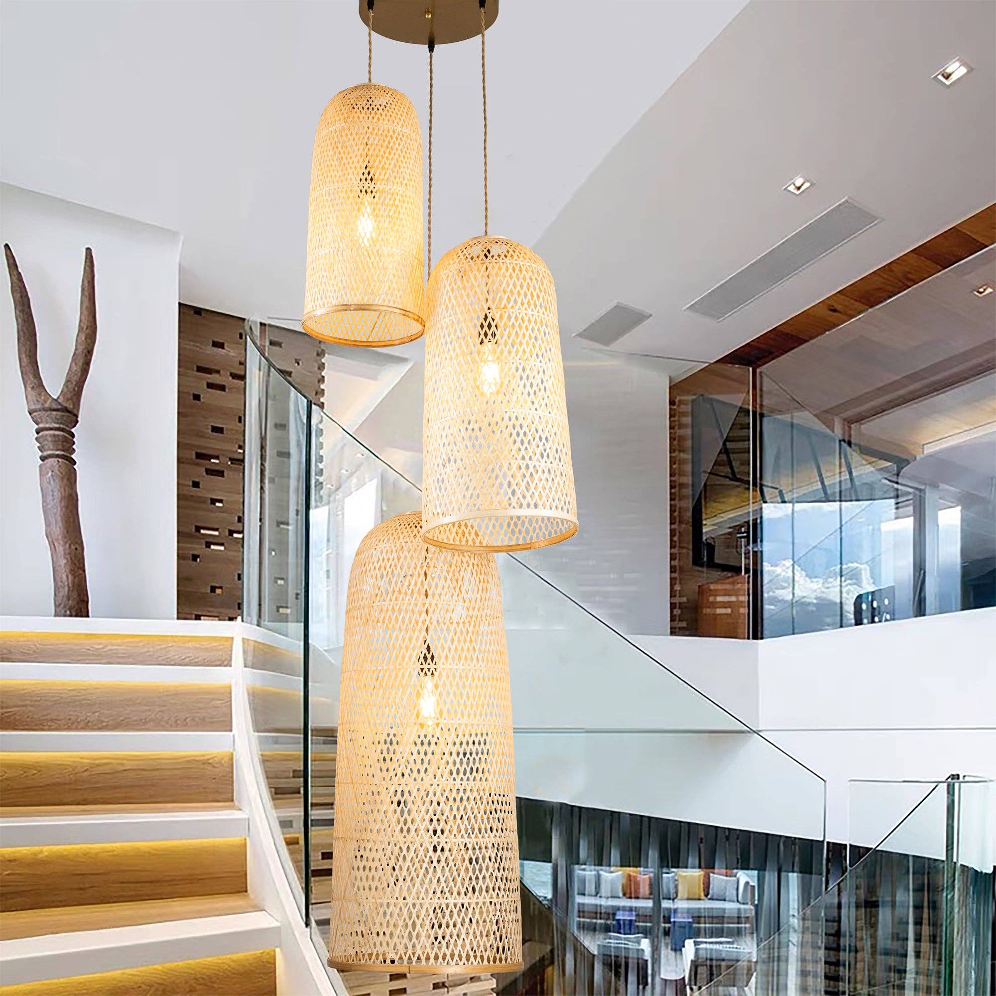 ELE Light & Decor - Wholesale Chandelier/Hanging Light - Three Lights Rattan Pendant Light1