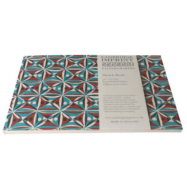 Cambridge Imprint - Wholesale Sketchbook/sketchpad - Softback Sketchbook Kaleidoscope Turquoise and Brown1