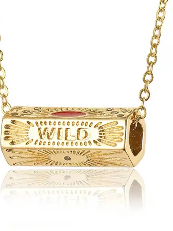 Protection Talisman Pendant Necklace Enamel Evil Eye- Steel for wholesale by HoopLa