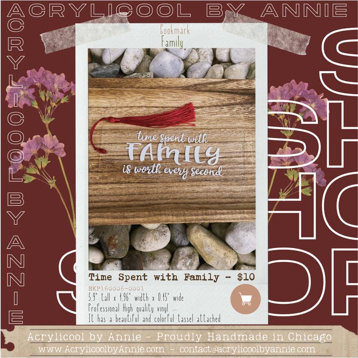 El tiempo que se pasa con la familia vale cada segundo marcador para venta al por mayor de Acrylicool by Annie