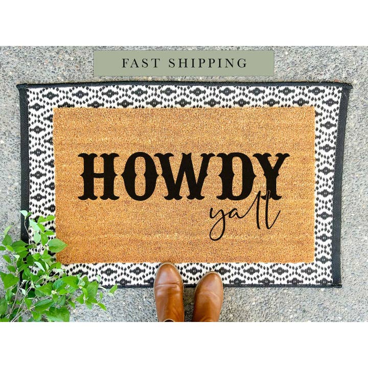Howdy Door Mat, Housewarming Gift, New Home Gift, Western for wholesale by Charming4Creations