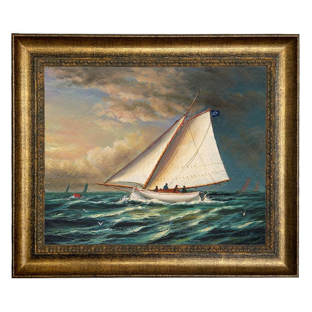 Madison Bay Co. - Historical Home Decor Reproductions - Wholesale Schilderen/Tekenen - Racing Boot Vintage Schilderij Afdruk op Canvas8