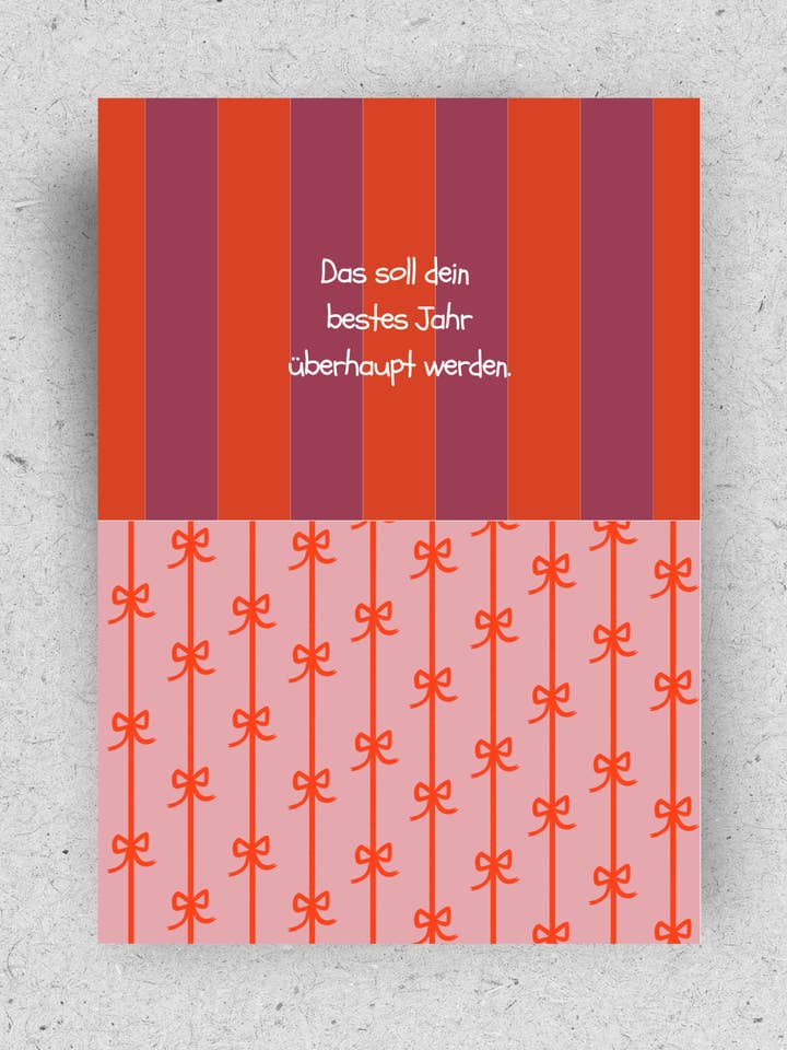 Postkarte "Das soll dein bestes Jahr überhaupt werden" | Recyclingpapier für den Großhandel von hellopinlin