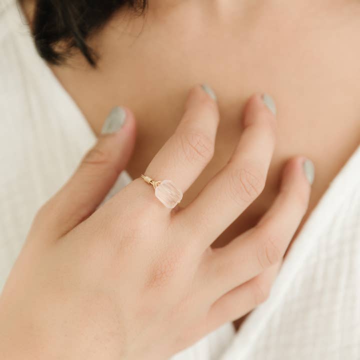 Rose Quartz Ring for wholesale by Seaflowerjewelry