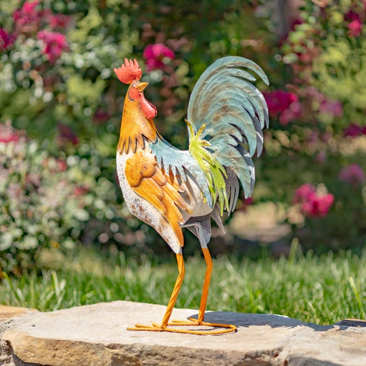 Zaer Ltd. International - Wholesale Outdoor Ornament/Decor - Iron Rooster Figurines- 6 Assorted Styles