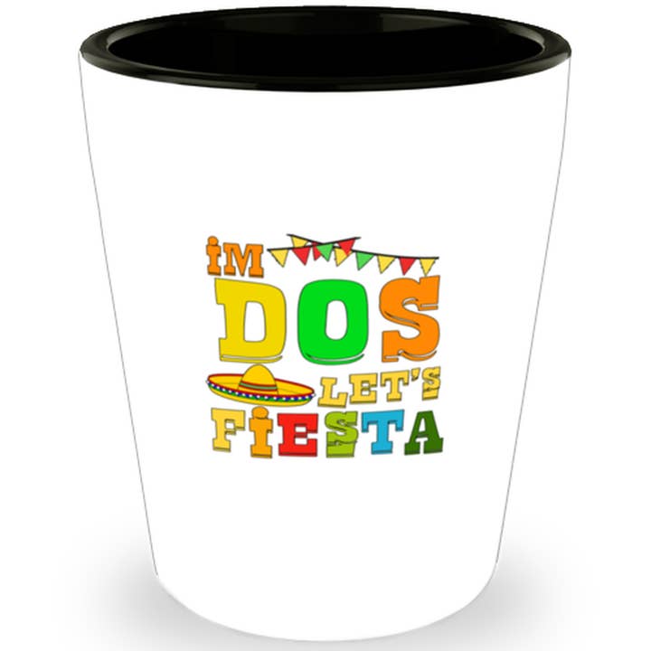 Teegarb LLC - Vente Verre à shooter - Shot Glass Tequila Party Funny I'm dos Let's Fiesta