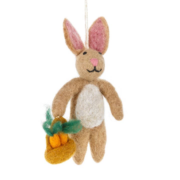 Handmade Felt Rory Rabbit Hanging Easter Decoration for wholesale by Felt So Good