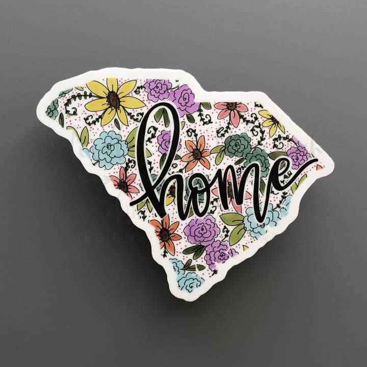 South Carolina Floral HOME Sticker for wholesale by Doodles By Rebekah