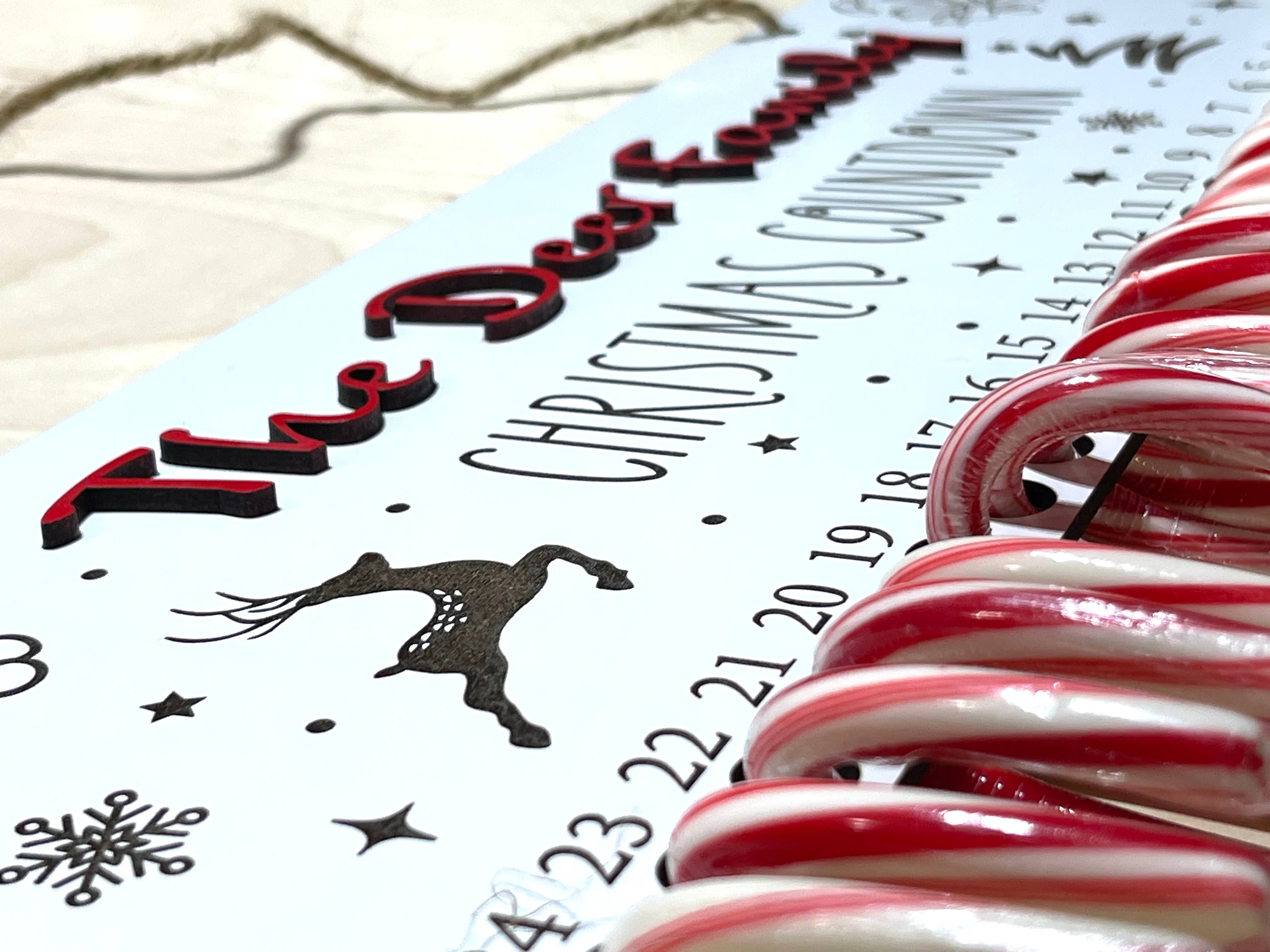 Deer Custom Designs - Wholesale Advent Calendar - Candy Cane Christmas Countdown Advent Calendar Sign7