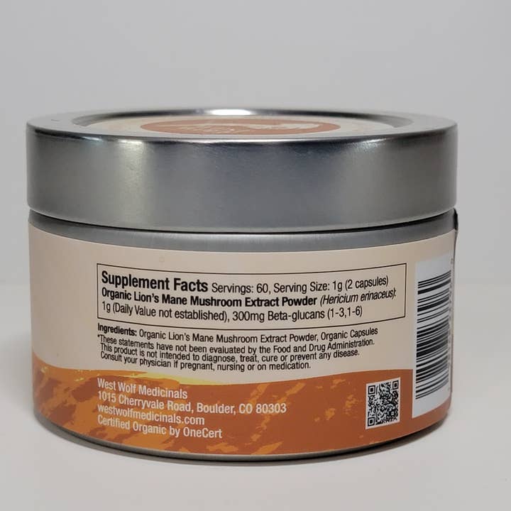 West Wolf Medicinals - Wholesale Oral Supplement/Vitamin - Organic Lion's Mane Potent Brain Support Supplement Capsules3