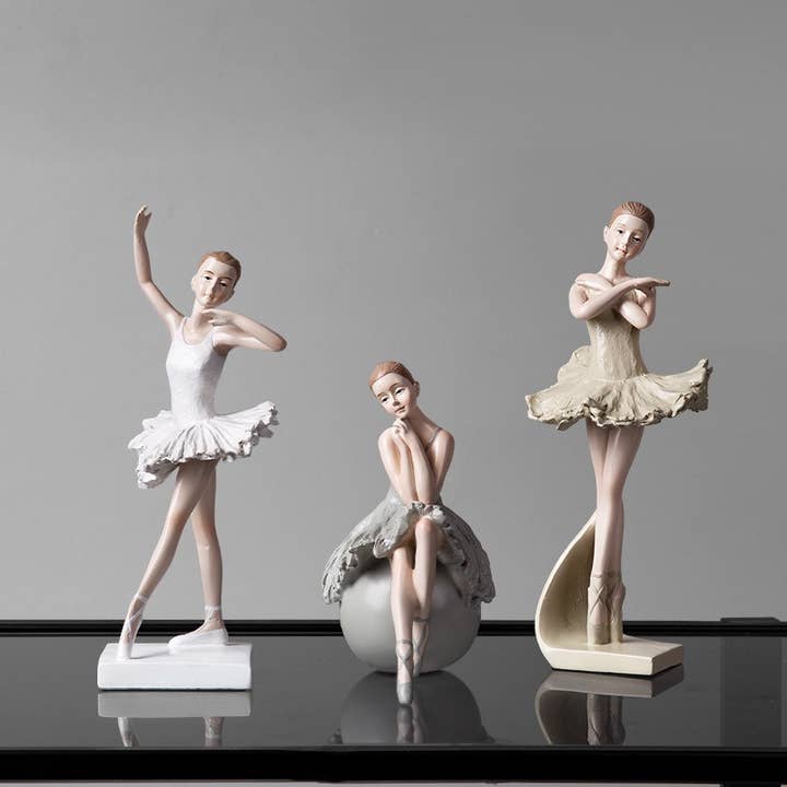 Nordic Ballerina Girl Resin Figurine Elegant Home Decor for wholesale by Liffy