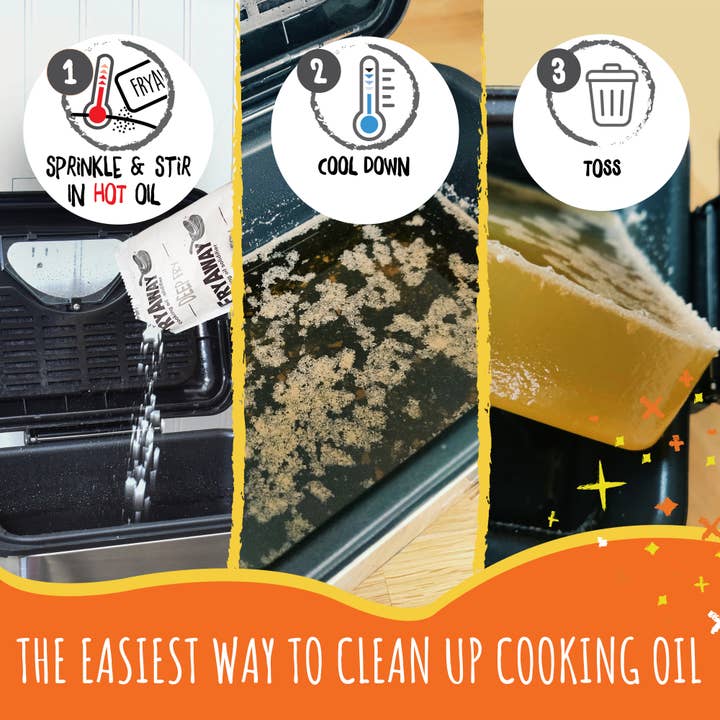FryAway Cooking Oil Solidifier - Wholesale Kitchen Tool/Gadget - FryAway Deep Fry - Easy, Mess-free Cooking Oil Disposal (Shark Tank)2