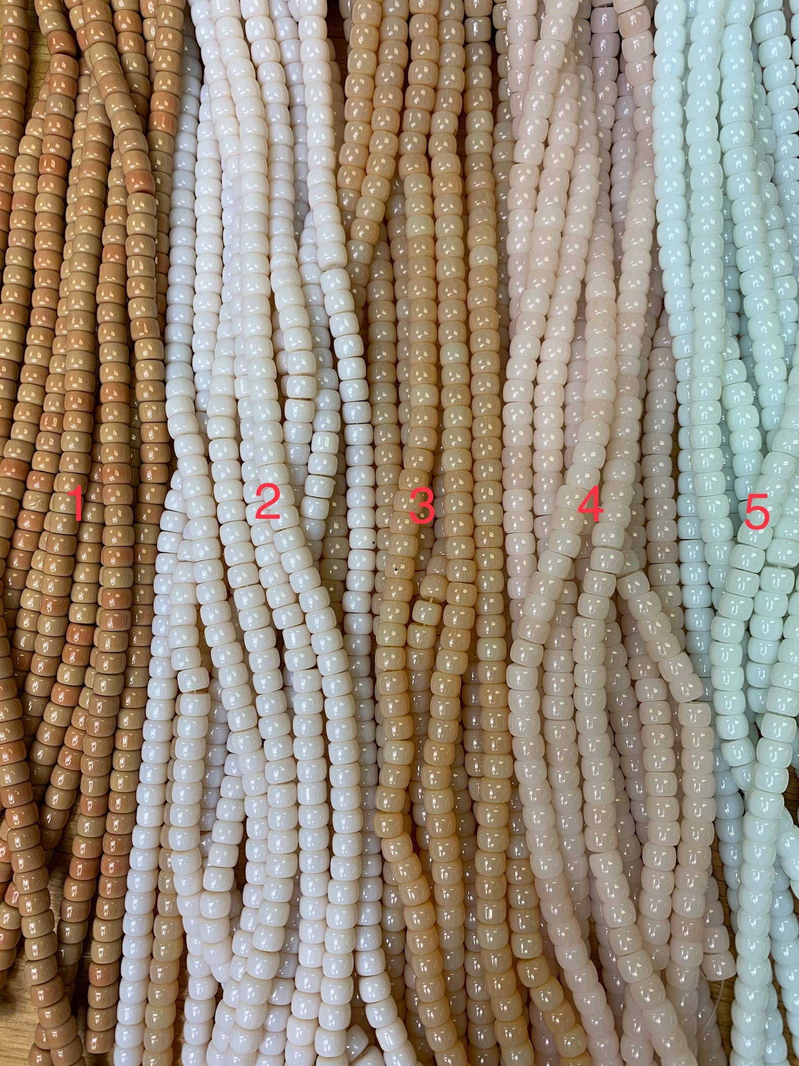 The Bead Bazaar - Wholesale Beads - Nude Bright Roller Beads, Forte Beads, Pink Drum Beads, Light Pink Heishi Spacer, Neutral Accent Beads, Rondelle Spacer Beads, Large Disc Bead2