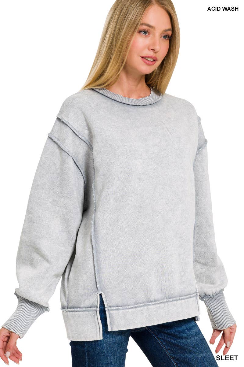 42POPS - Wholesale Sweatshirt - Women's - ',,, Fleece Hi Low Hem Pullover With Pockets13