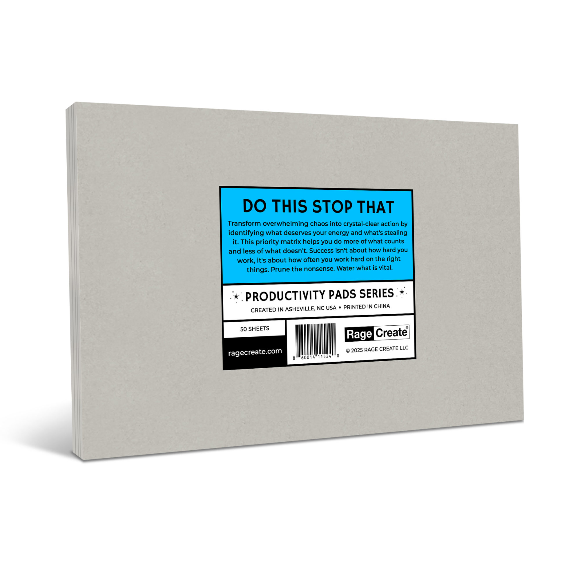 Rage Create - Wholesale Notepad - Do This Stop That | Priority Matrix Notepad5