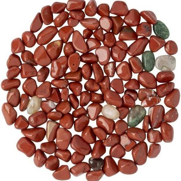 Shropshire Crystals™ 100g of Red Jasper Tumblestones 8-10mm for wholesale by Iridium Direct