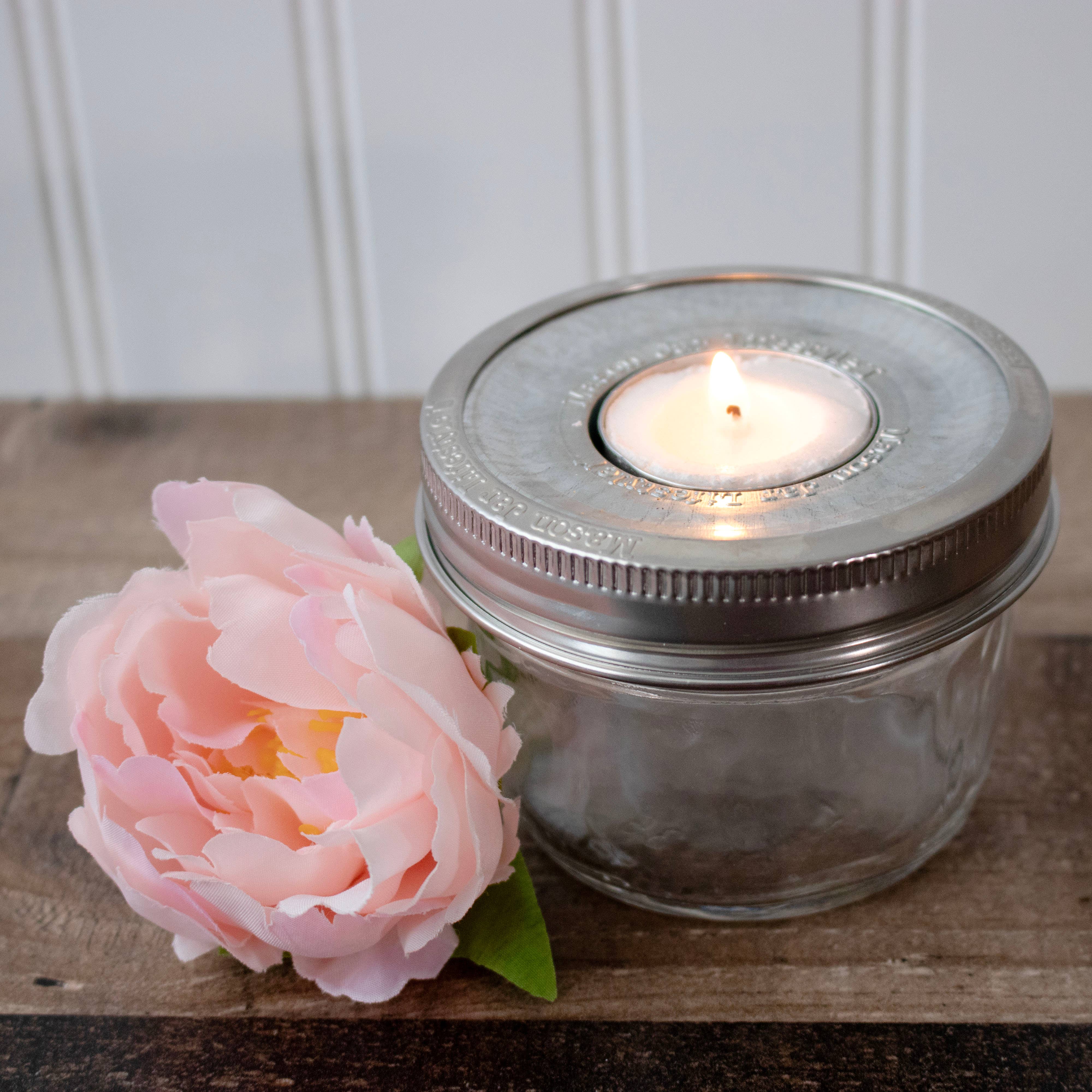 Mason Jar Lifestyle - Wholesale Candle Holder - Tea Light Holder Metal Lid Insert for Mason Jars 6 Pack6