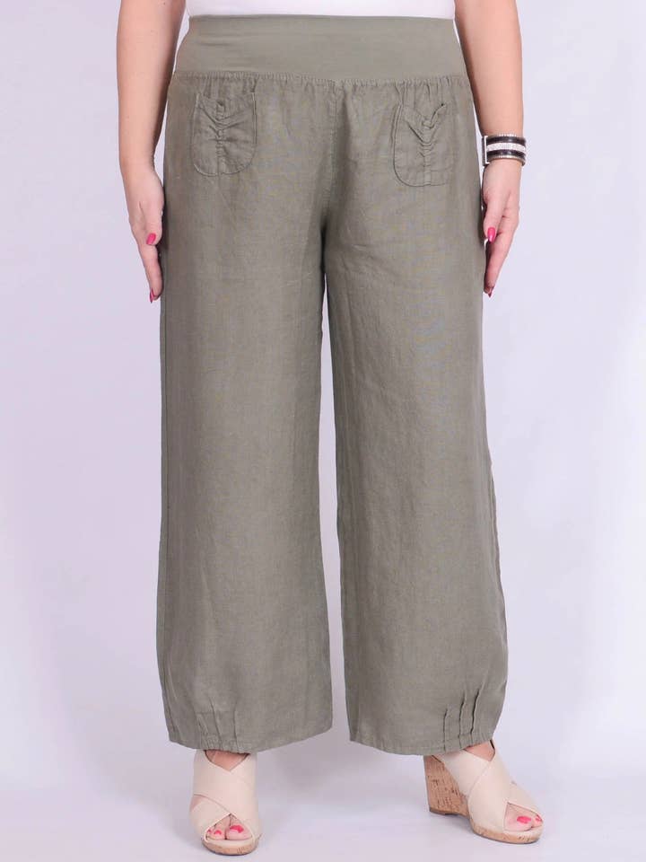 Loose Linen Trousers - 9762 for wholesale by Jeld Wholesale