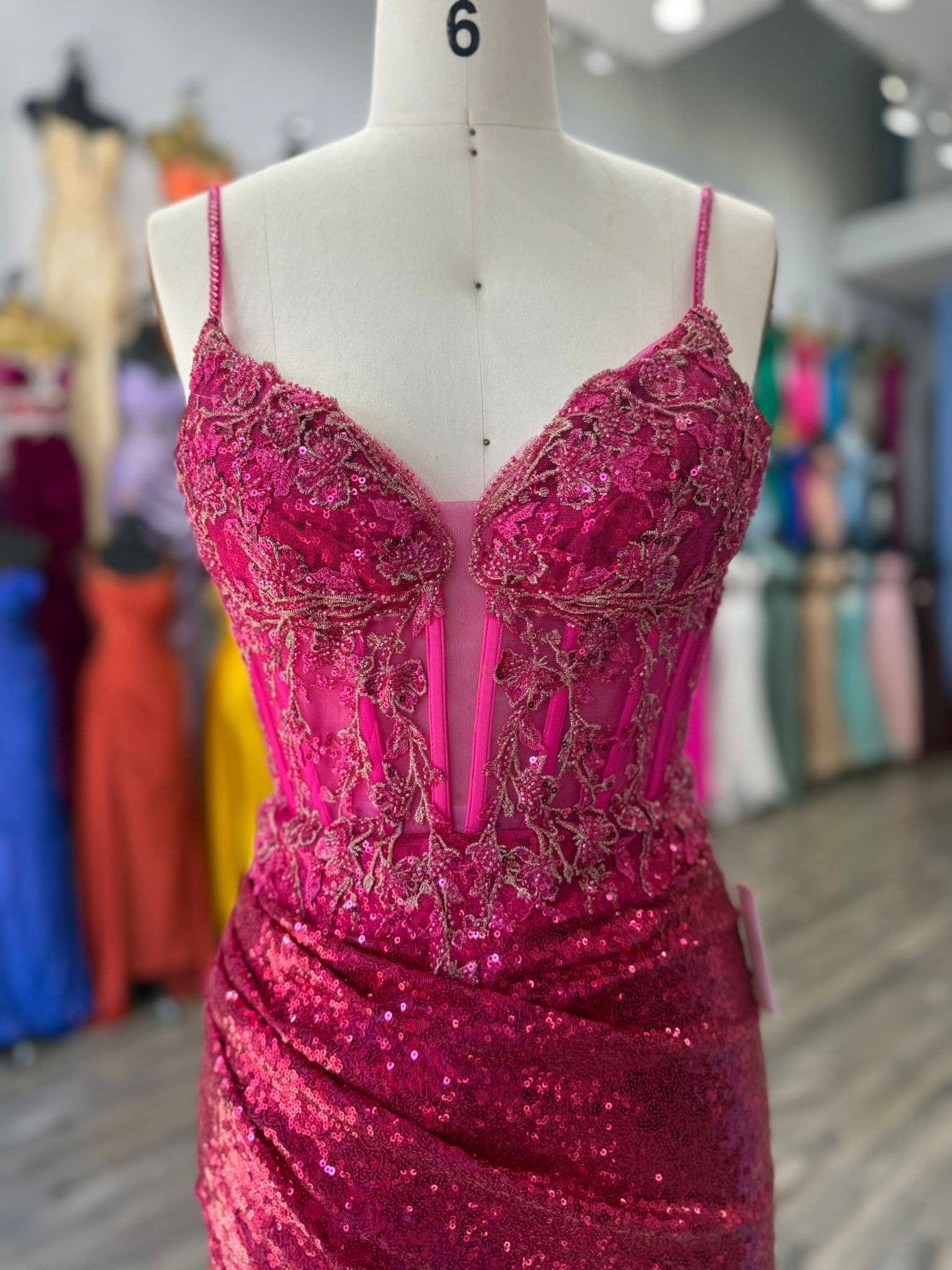 La Veneto - Wholesale Dress - Women's - DRAPED SEQUIN GOWN14