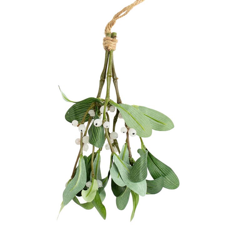 Factory Direct Craft - Wholesale Artificial Flowers - 8" Hanging Artificial Mistletoe with Jute Hanger5