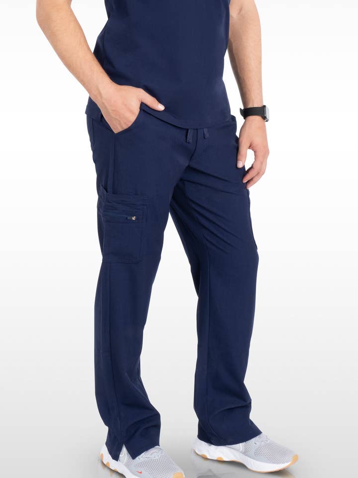 Aura Naturale – Engroshandel Sygeplejeruniform – til mænd – Java Herre French-Fly Scrubs Bukser med 9 lommer (96001)29