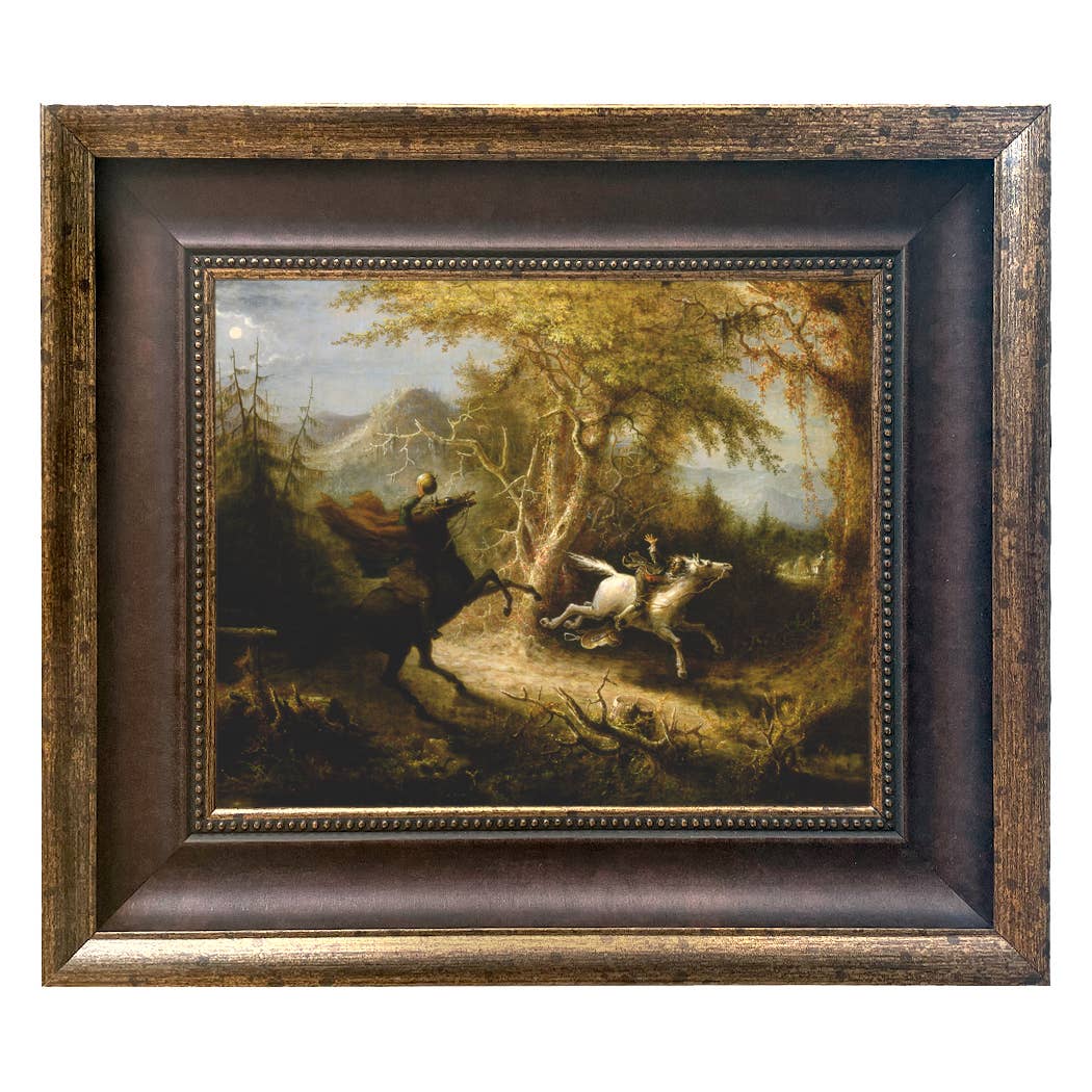 Madison Bay Co. - Historical Home Decor Reproductions - Wholesale Schilderen/Tekenen - Schilderijafdruk van de Ruiter zonder Hoofd die Ichabod Crane Achtervolgt40