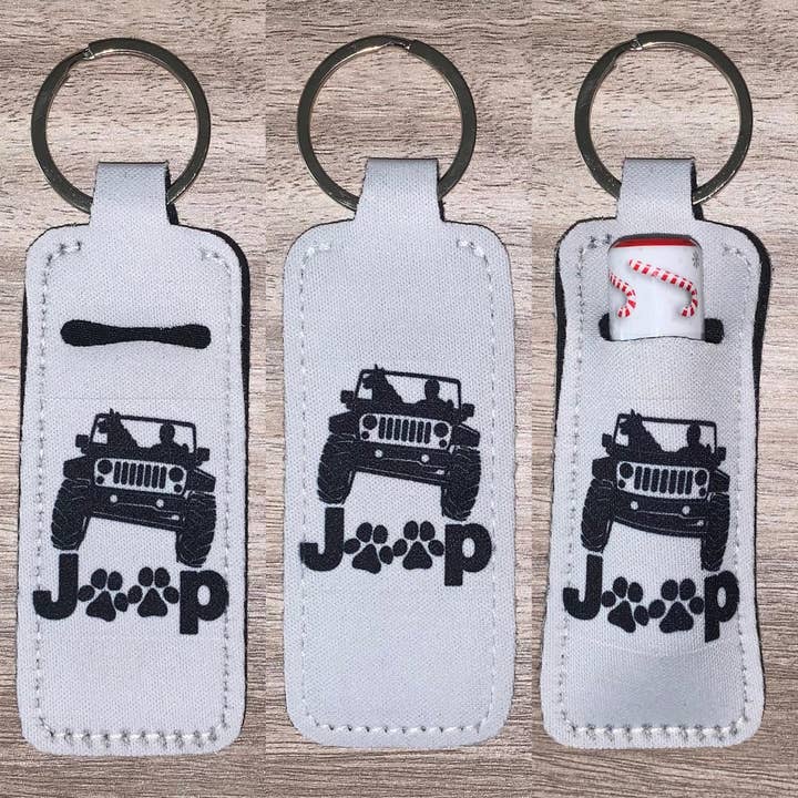 Jeep Dog Schwarz-Weiß-Chapstick-/Lippenstift-Halter für den Großhandel von Stand Tall Giraffe Crafts