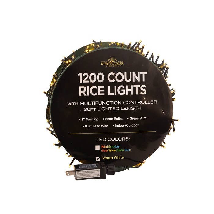 1200L 98' WRM WHITE LED RICE LIGHT SET for wholesale by Kurt S. Adler, Inc.