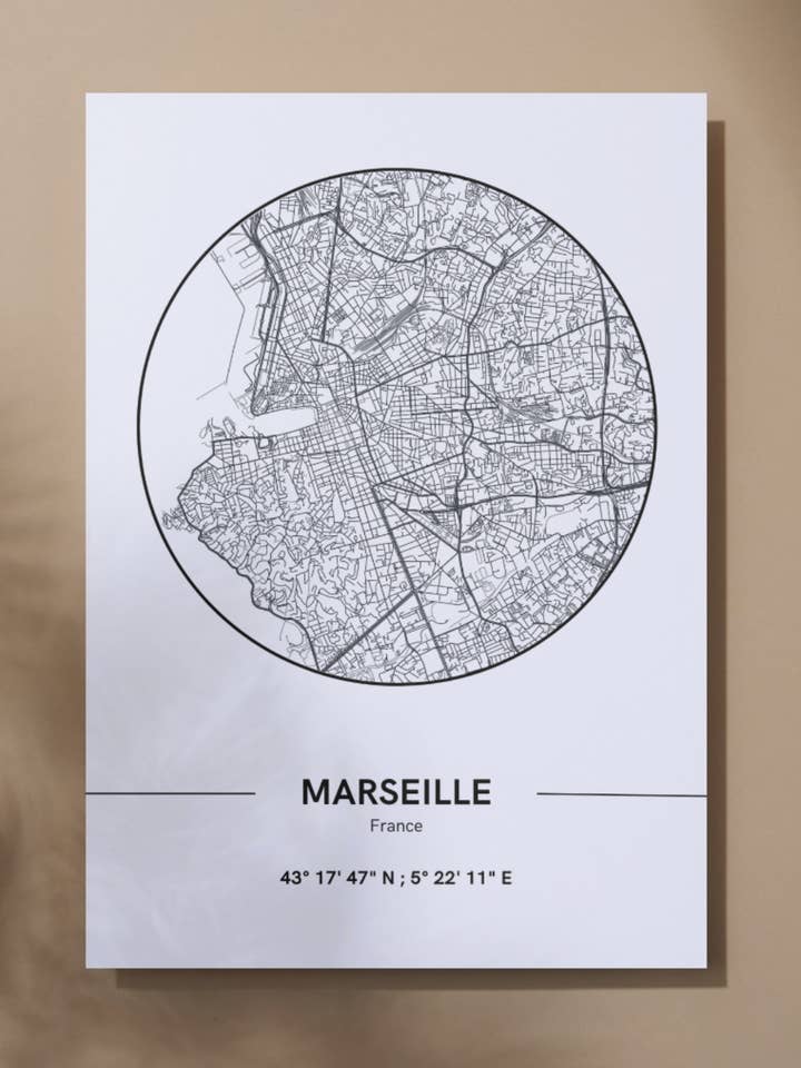 Vis kort over Marseille for engroshandel hos La classe de JJonet