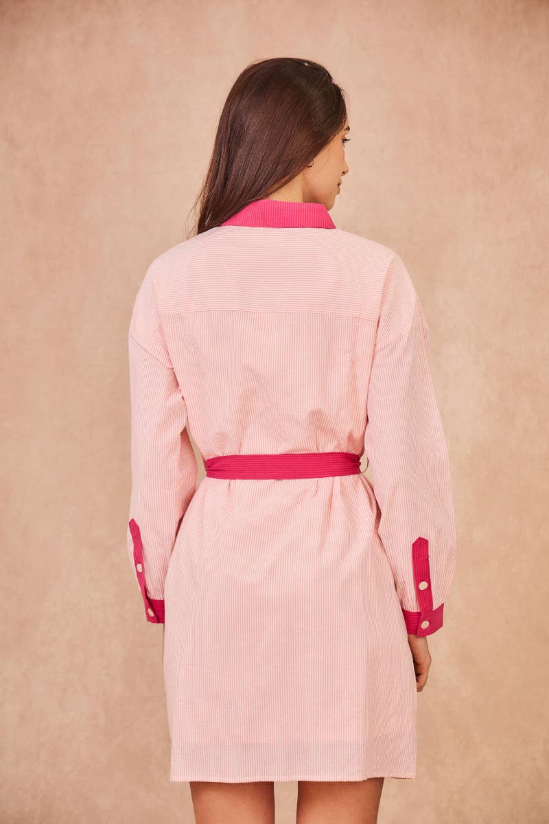 Calie Paris - Vendita all'ingrosso Vestito - Donna - DENISETTE Vestito camicia a righe – Chic senza sforzo5