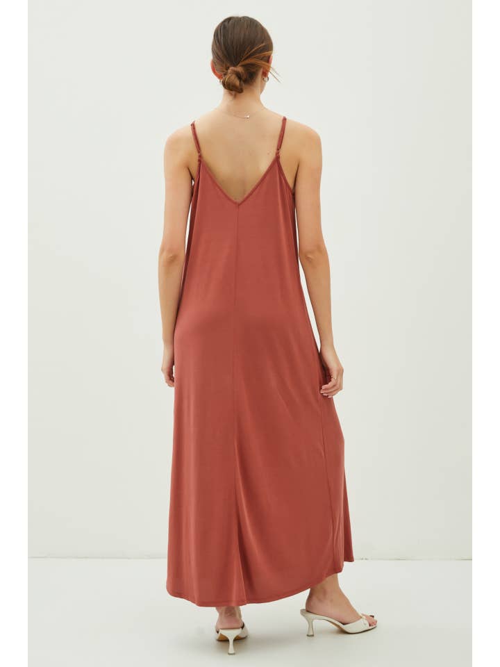 Be Cool - Wholesale Dress - Women's - MODAL V-NECK ADJUSTABLE STRAP MAXI DRESS15